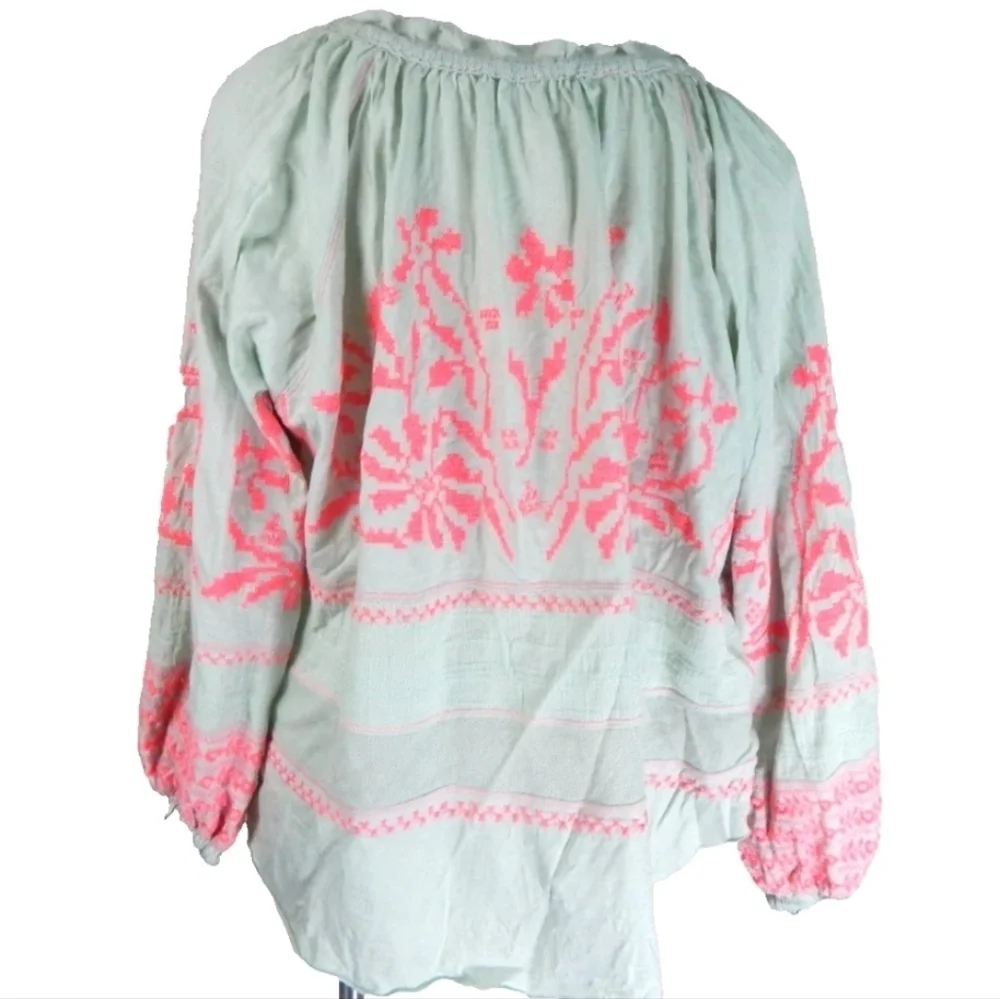 Free People Persuasion Embroidered Peasant Blouse